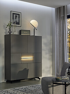 Wohnmöbel Maestra Highboard in Fb. Grau von Musterring