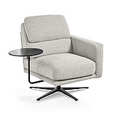 Solitärsessel MR 6530 mit Tisch, Stoff Ascot, Farbe 909 taupe (PG 11), Fuß schwarz matt