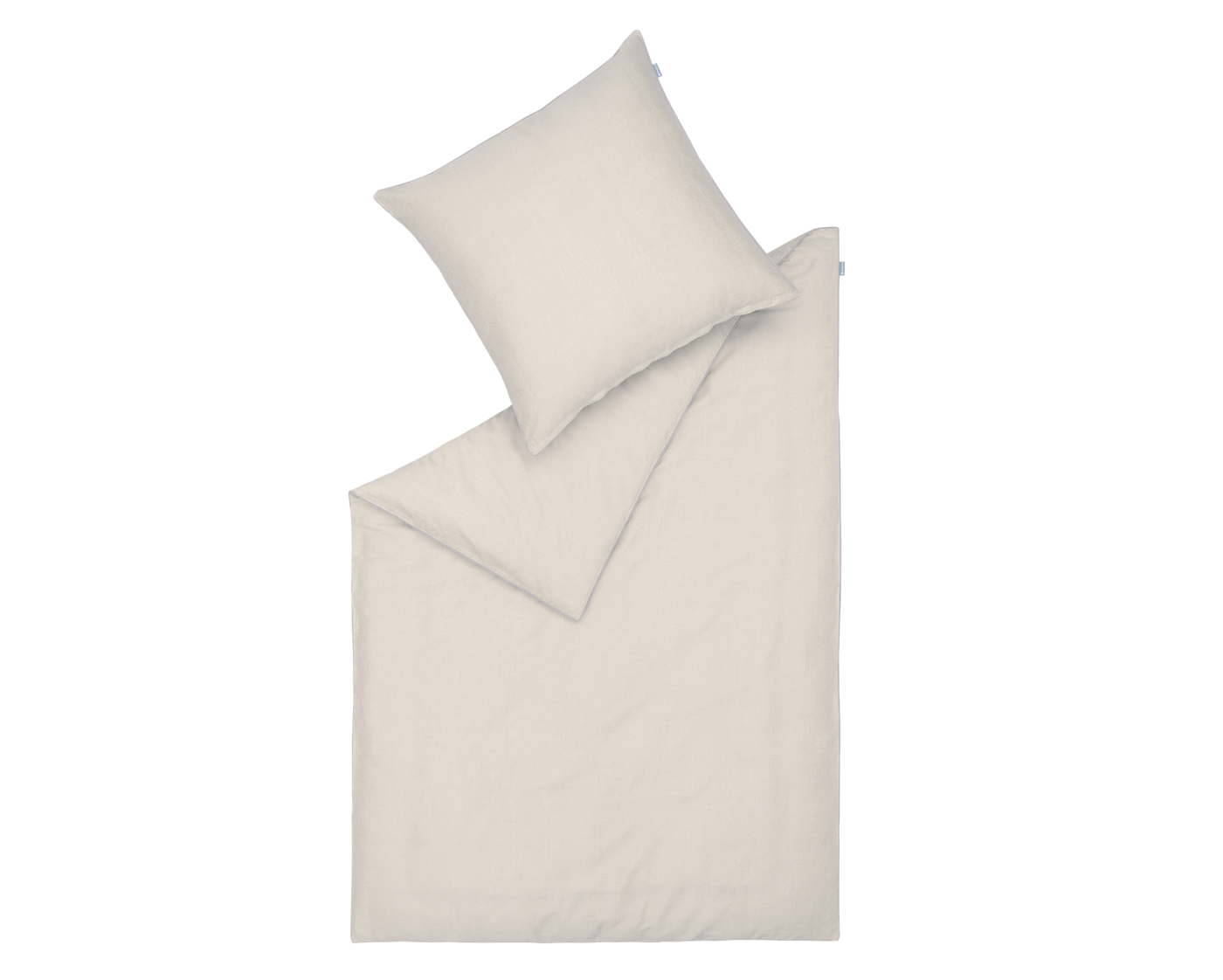 Heimtextilien, Bettwäsche Ease mit Reißverschluss, Fb. natur mit Paspel, 100 % Baumwolle, 135 x 200 cm / 155 x 220 cm / 80 x 80 cm