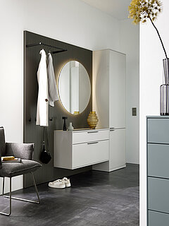 Garderobe Kara-Frame-Dielen in Lack Brilliantgrau von Musterring