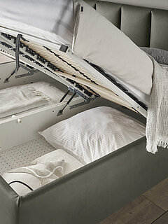 Polsterbett Bari in Fb. Grau mit Bettkasten von Musterring