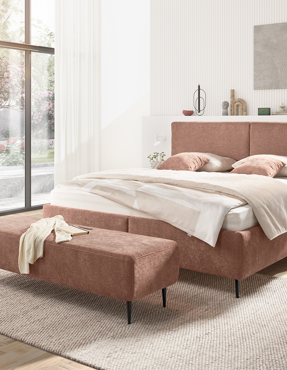 Detailbild vom Polsterbett Bari in Fb. Rosa von Musterring