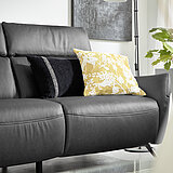 Sofa MR 280: Sofa 2,5-sitzig (2,5KV), Leder Rodeo charcoal (PG 60), Füße Metallfuß chromfarbig, ca. B 188, H 98/114, SH 46, ST 56, T 103 cm