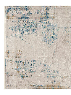 Deluxe Collection: Teppich Opera, Fb. 822 grau-blau, 70 % Viskose, 30 % Polyacryl