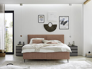 Polsterbett Bari in Fb. Orange und Rosa von Musterring