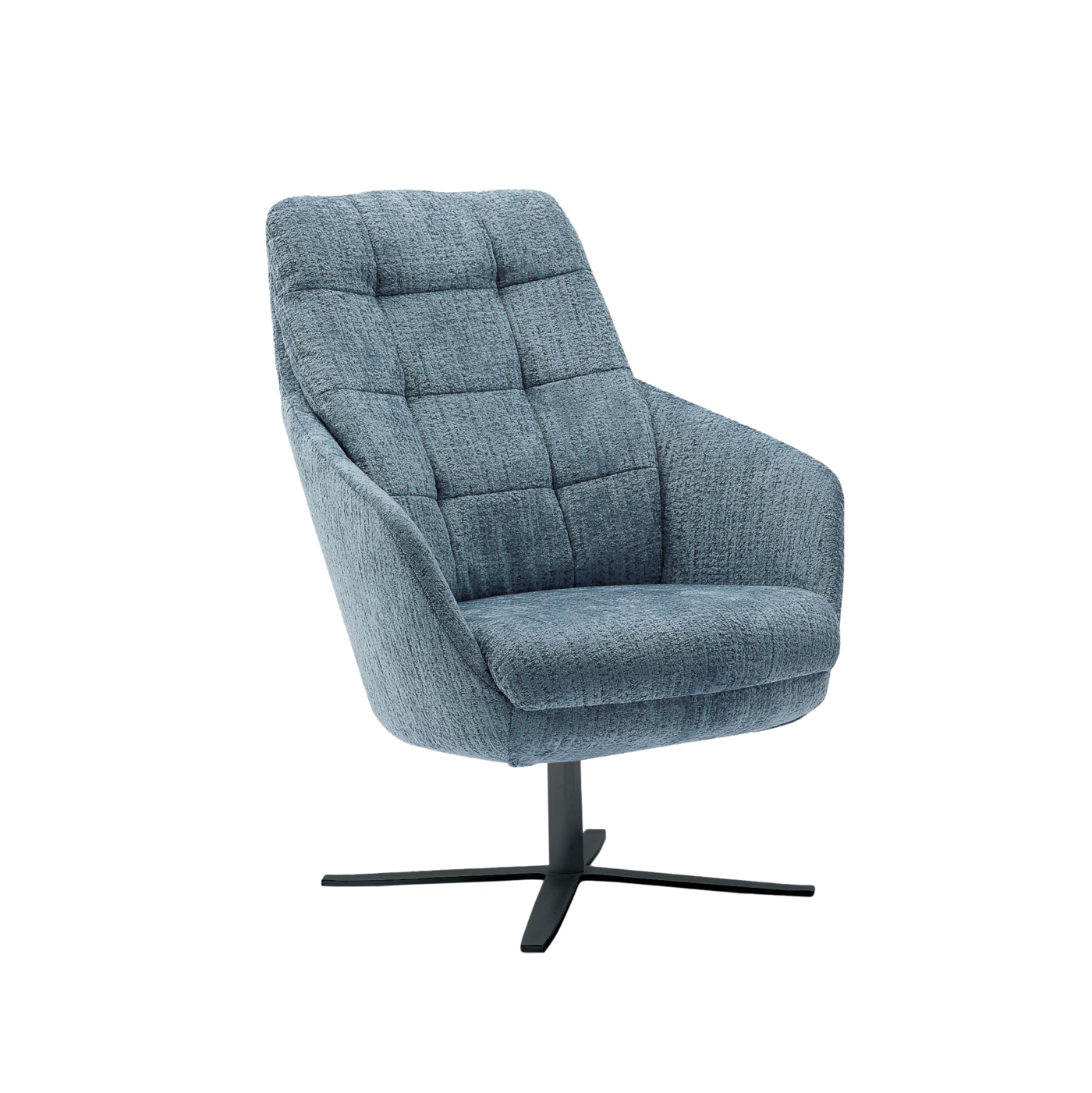 Sessel MR 396 | Musterring Einzelsessel (85302) ca. B 75, H 100, SH 45, T 85, ST 52 cm Stoff JAB 16050 hellblau (JAB 1), (61% Polyacryl, 32% Polyester, 7% Viskose), Sternfuß schwarz matt