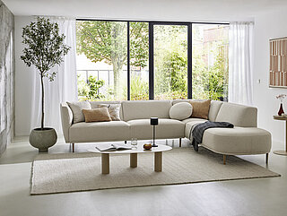 MR 5100 Anreihsofa in Stoff Beige von Musterring