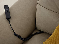 Ecksofa MR 310 in Leder Fb. beige mit motorischer Relaxfunktion von Musterring