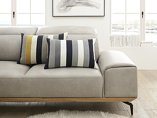 Musterring Heimtextilien Kissen Stripe in Fb. Grau, Gelb und Schwarz von Musterring