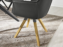 Esszimmer Tamina: Stuhl 4782-47-239ca. B 67, H 85, SH 49, T 60 cmStativgestell: Wildeiche geölt, Echtleder Florenz dunkelgrau