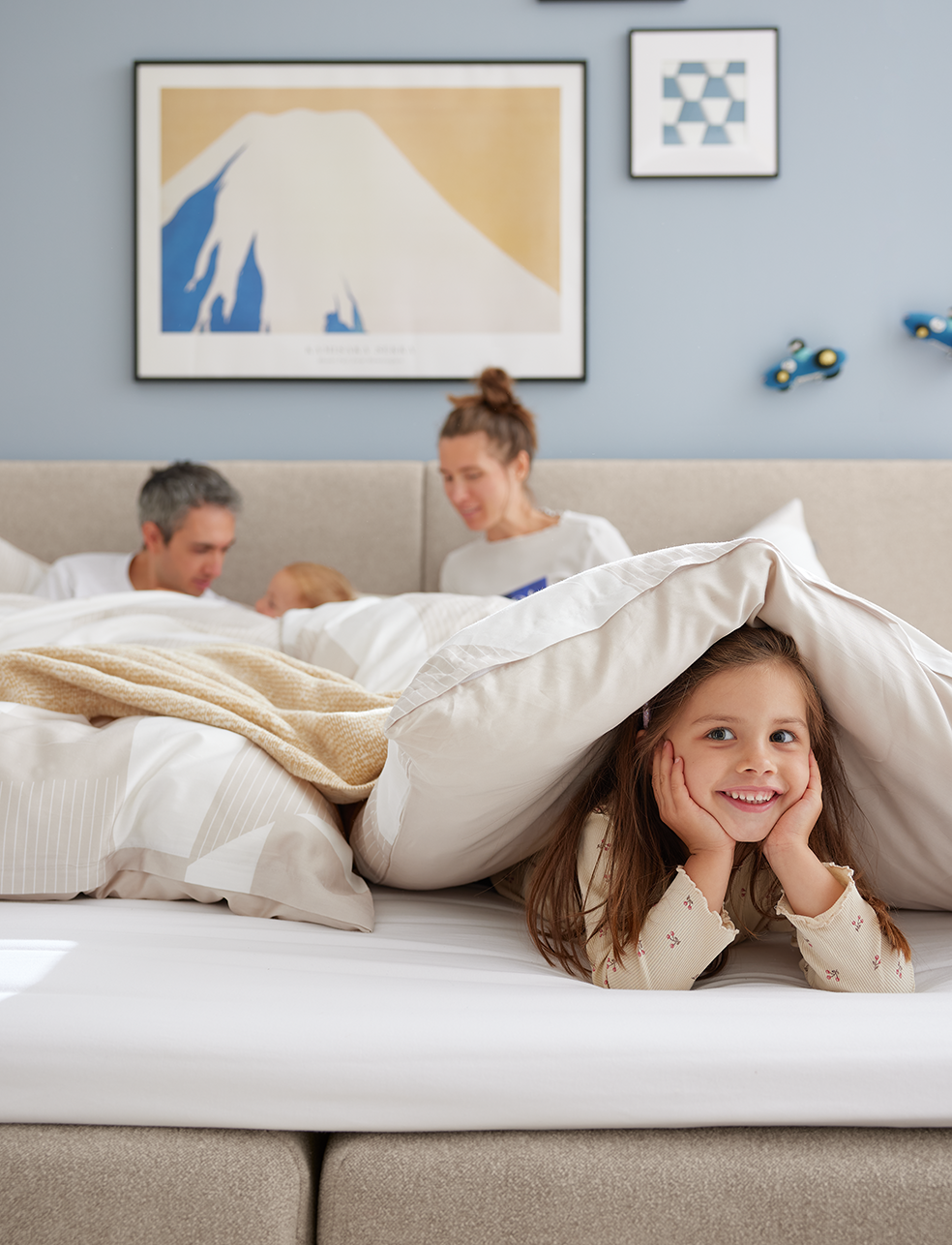 Familienbett Elias in Stoff Taupe von Musterring