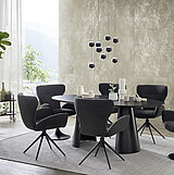 JustB! SP150: Esstisch in Eiche Schwarz und Stühle in Schwarz von Musterring