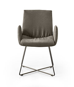 MR 2050 T 2050 Stuhl MEX mit Armlehne, ca. B 54, H 88, SH 51, AH 69, T 62, ST 43 cm, Gestell: M56 bronze, Stoff 25021 (JAB 2), 55% Modacryl 26% Polyester 10% Polyamid 9% Baumwolle /Stoff 24021 (JAB 2), 100% Polyester