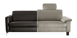 Sofa Sessel MR 2875 Explosionsgrafik Leder Schwarz Stoff grau freigestellt | Musterring