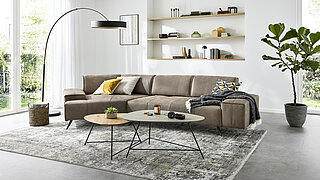 Ecksofa MR 2985 mit Winkelecke in Leder Fb. braun von Musterring