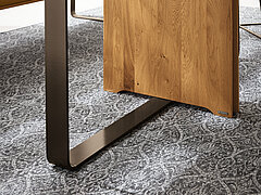 MR 2050 T 2050 Tischgestell / Esstisch 7883-79-080 Charakter-Eiche geölt, Gestell mit Metallbügeln in bronze