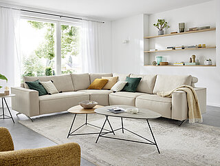 Ecksofa MR 9450 in Stoff beige von Musterring