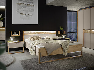 Schlafzimmer Jörn in Wildeiche und Lack Champagner von Musterring