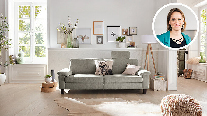 Sofa N90, Seitenteil SE, Kopfstütze U92, ca. 51x24 cm ca. B 220, H 82, SH 44, T 91 cm Stoff R 66/49 stone (SK 10), 100% Polyester, Fuß F50, Fb. wenge, H 12 cm