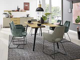 Navarra Armlehnstuhl R 2031, ca. B 60, H 87, SH 46, AH 67, T 62, ST 46 cm, Gestell:  RAL 6022 Olivgrün, Stoff Adore 158 Niagara (A) (100% Polyester)