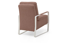 Einzelsessel MR 6540 mit gepolsterter Armauflage (Vorschlag 1, 6540 01 111), Stoff (PG 14, z.B. Rhythm blush, 100 % Polyester), Sitzkomfort Soft (SK01), Metallgestell weiß, ca. B 65, H 83, SH 46, T 77, ST 49 cm 