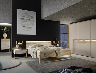 Schlafzimmer Jörn in Wildeiche und Lack Champagner von Musterring