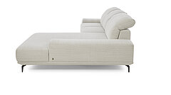 Sofa MR 2490: Ecksofa, bestehend aus Anreihsofa 2-sitzig, Armlehne links (N80L), Longchair, Armlehne rechts (K105R), Stoff V88/44 ivory
