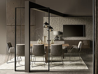 MR 2050 T2050 Stuhl MEX mit Armlehne, ca. B 54, H 88, SH 51, AH 69, T 62, ST 43 cm, Gestell: M56 bronze, Stoff 25021 (JAB 2), 55% Modacryl 26% Polyester 10% Polyamid 9% Baumwolle /Stoff 24021 (JAB 2), 100% Polyester