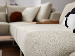 Sofa des Modells JustB! PM100 in Farbe Beige der Marke Musterring
Detail Ecksofa (Vorschlag 1A, 90114), Stoff (JAB 0, z.B. 06071 creme beige).