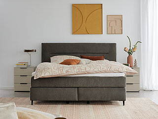 Boxspringbett des Modells Bari Boxspring in Farbe Grau der Marke Musterring
Boxspringbett